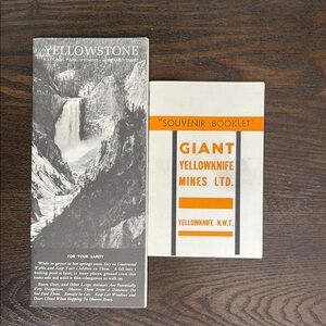 Vintage 1960s Yellowstone Brochure and Yellowknife Souvenir Booklets